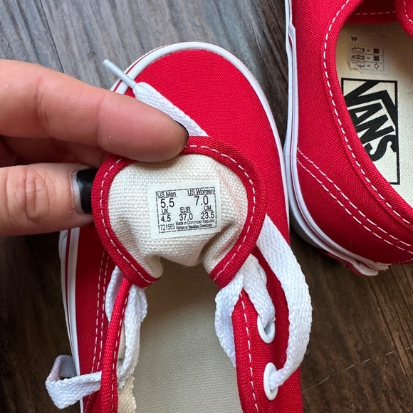 New in Box • Vans • Authentic Shoe • Red • Size 7 - Picture 6 of 8